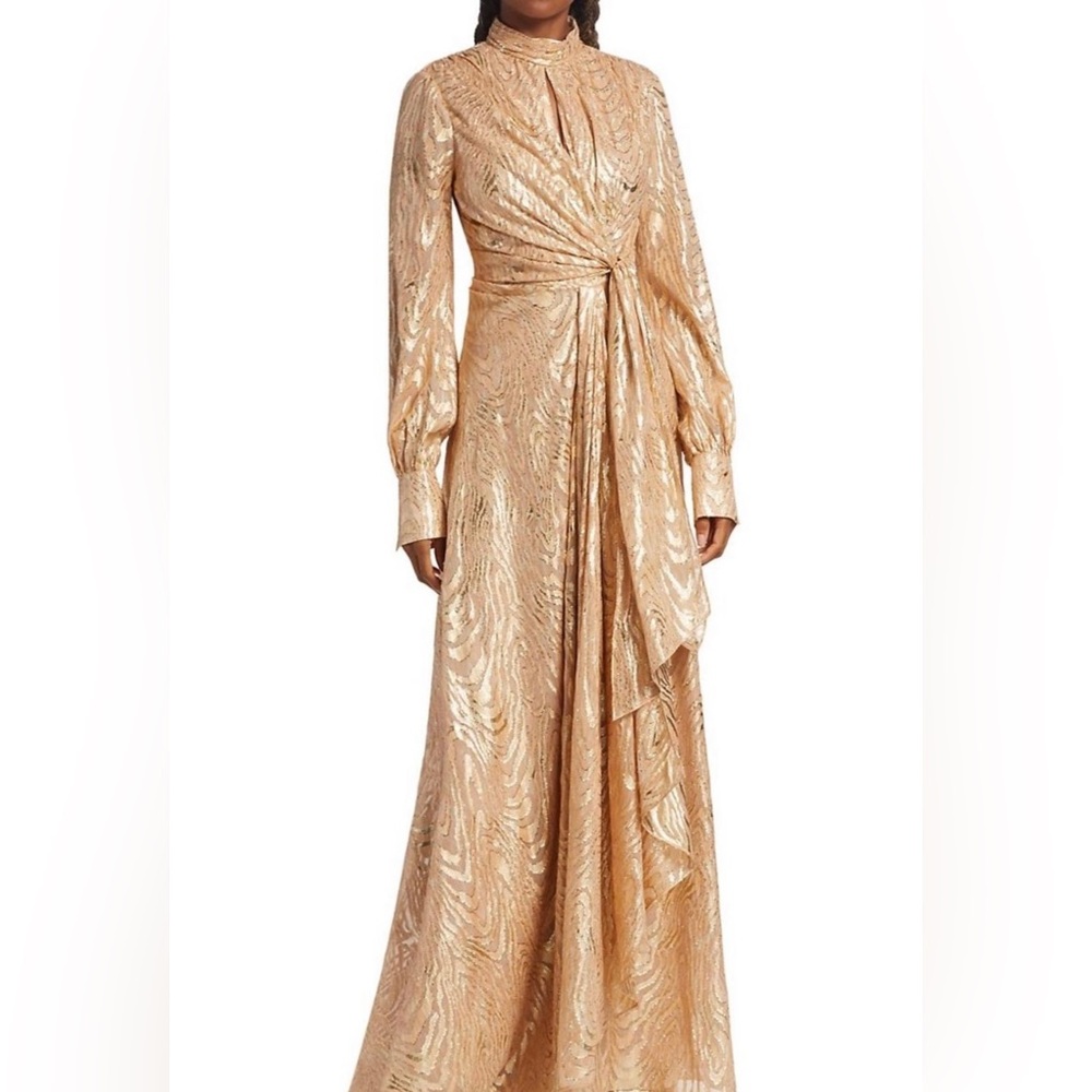 Jonathan Simkhai Metallic Gold Maxi Dress